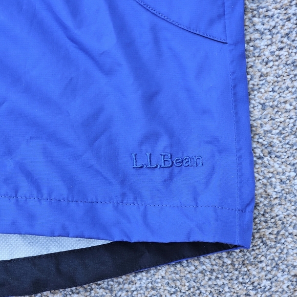 LL Bean Blue Hooded Raincoat Lightweight Outdoor Jacket Misses Womens Medium - Picture 9 of 16